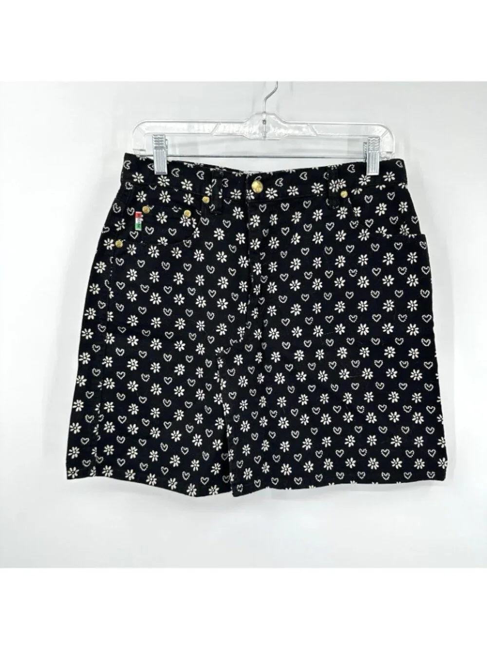 90s MOSCHINO DENIM jean skirt black SMALL coastal chic italian dolce vita retro